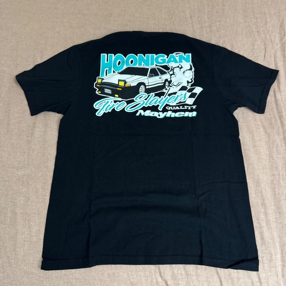Hoonigan 86 Tire Slayers Black T-Shirt - Picture 2 of 3